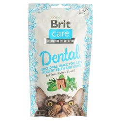 Ласощі Brit Care Dental для кішок для здоровя зубів та ясен з індичкою 50 гр. 