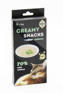 Creamy snacks salmon Ласощі для кішок мяке пюре з мякоті лосося та курки в стиках 610 гр. 