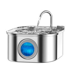 Автопоїлка-фонтан нержавіюча сталь, 20х20х15 см 