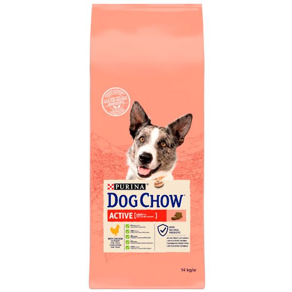 Dog Chow Active Adult 1+ сухий корм для собак із підвищеною активністю з куркою 14 кг