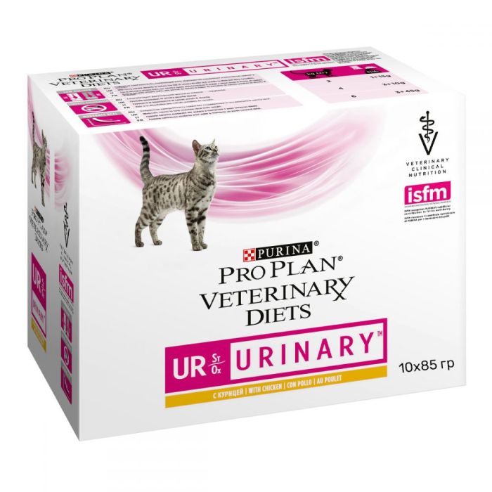 Purina Veterinary Diets UR Urinary Feline лікувальні консерви для кішок з куркою павуч 85 г 