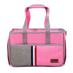 Сумка-переноска DODO рожево-сіра 40х19х26 см