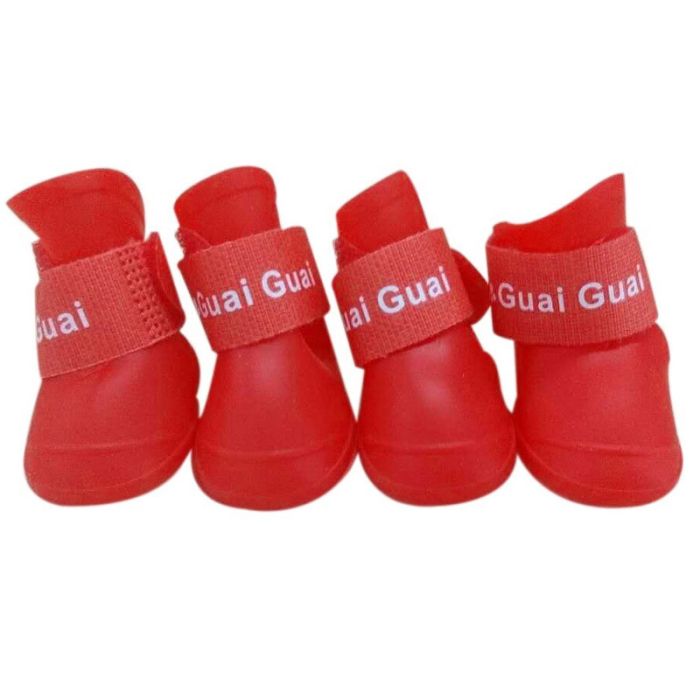 Черевики для собак силіконові червоні XL 75  60мм