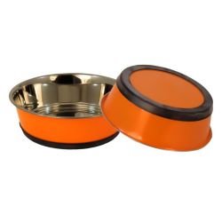 Миска метал для собак з протиковзким дном d 14см 350мл