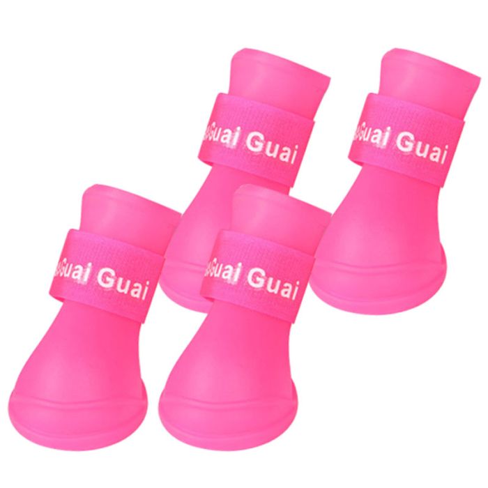 Черевики для собак силіконові рожеві XL 75  60мм