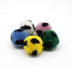 Мячики вовняні кольорові набір 5 шт, 5 см 