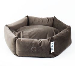 Лежак Леон меблевий велюр коричневий, 69х69х17 см 