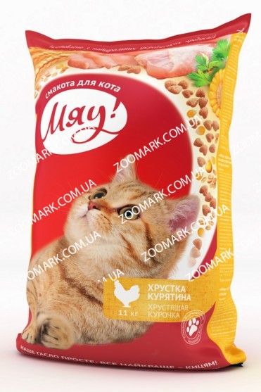 Мяу Курка сухий корм для кішок 11 кг