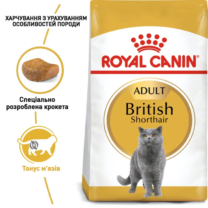 Royal Canin British Shorthair (Роял Канін) 34 для кішок породи Британська короткошерста старше 12 місяців Акція 1,6 кг + 400 г